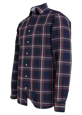 FLEX DOBBY CHECK SHIRT CARBON NAVY / REGATTA RED / MULTI