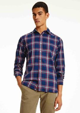 FLEX DOBBY CHECK SHIRT CARBON NAVY / REGATTA RED / MULTI