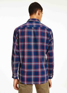 FLEX DOBBY CHECK SHIRT CARBON NAVY / REGATTA RED / MULTI