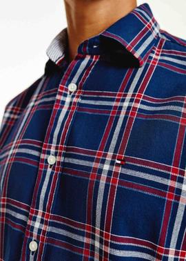 FLEX DOBBY CHECK SHIRT CARBON NAVY / REGATTA RED / MULTI