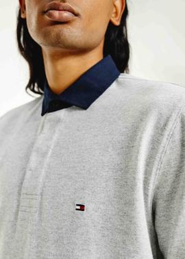 ICONIC RWB COLLAR RUGBY LIGHT GREY HEATHER