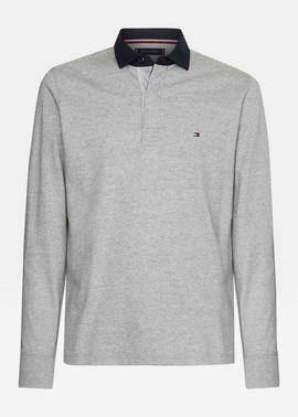 ICONIC RWB COLLAR RUGBY LIGHT GREY HEATHER