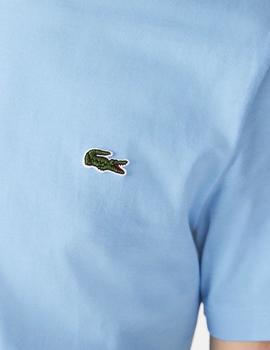 CAMISETA LACOSTE CON CINTA DEPORTIVA CELESTE