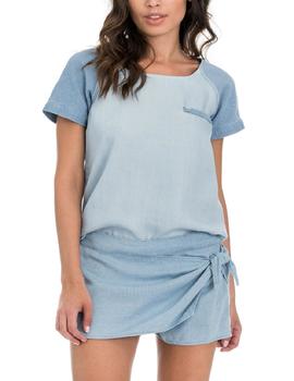 CAMISETA EN DENIM AZUL