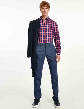 SLIM SMALL SHADOW CHECK SHIRT CARBON NAVY / PRIMARY RED