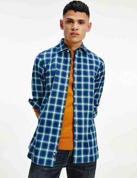 SLIM SMALL SHADOW CHECK SHIRT CARBON NAVY / SEA STEEL