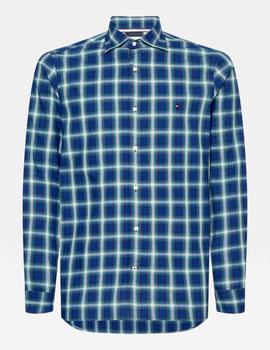 SLIM SMALL SHADOW CHECK SHIRT CARBON NAVY / SEA STEEL