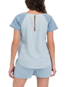 CAMISETA EN DENIM AZUL