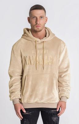 BEIGE VELVET SHERPA HOODIE