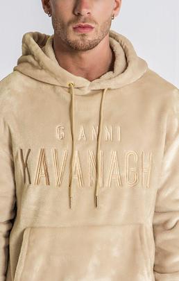 BEIGE VELVET SHERPA HOODIE