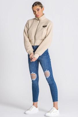 BEIGE TEDDY SHERPA JACKET