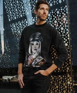 SUDADERA UNISEX RAFFAELA CARRA NEGRO FADE OUT