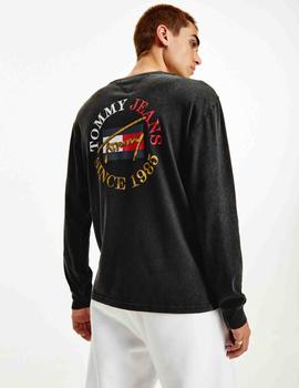 TJM VINTAGE CIRCULAR LONG SLEEVE TEE BLACK