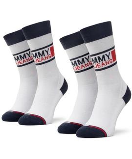TH UNISEX TOMMY JEANS SOCK 2 PACK WHITE