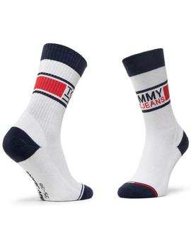 TH UNISEX TOMMY JEANS SOCK 2 PACK WHITE