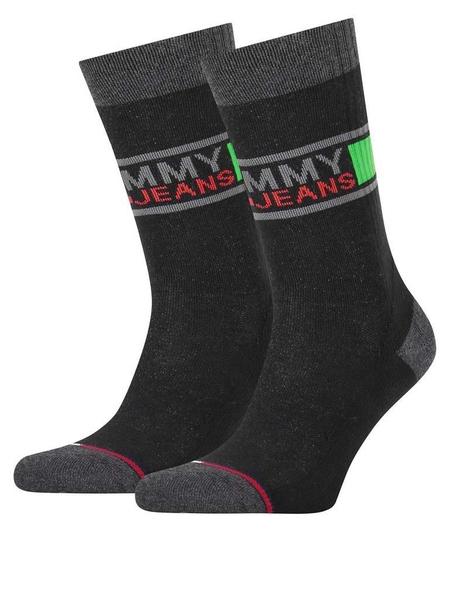 TH UNISEX TOMMY JEANS SOCK 2 PACK BLACK