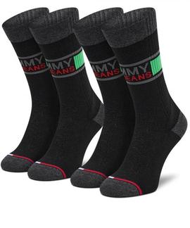 TH UNISEX TOMMY JEANS SOCK 2 PACK BLACK