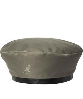 NYLON PLUSH REV BERET OFF WHITE / OIL GREEN