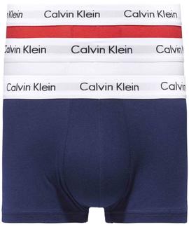 3 PACK LOW RISE TRUNK WHITE / RED GINGER / PYRO BLUE