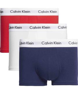 3 PACK LOW RISE TRUNK WHITE / RED GINGER / PYRO BLUE