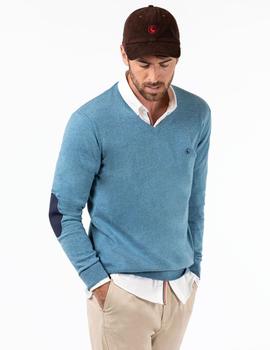 JERSEY PICO CODERAS ALGODÓN CASHMERE CELESTE