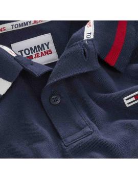 TJM LONG SLEEVE FLAG NECK POLO TWILIGHT NAVY