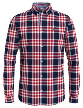 TJM ESSENTIAL POPLIN CHECK SHIRT TWILIGHT NAVY / MULTI