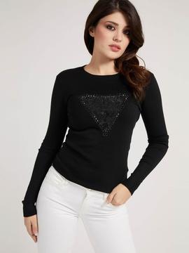 PAULETTE RN LS SWEATER JET BLACK