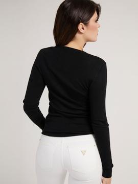 PAULETTE RN LS SWEATER JET BLACK