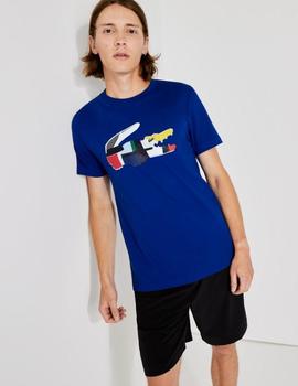 CAMISETA LACOSTE SPORT PATHWORK AZUL ROYAL