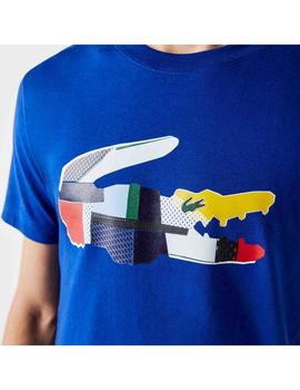 CAMISETA LACOSTE SPORT PATHWORK AZUL ROYAL