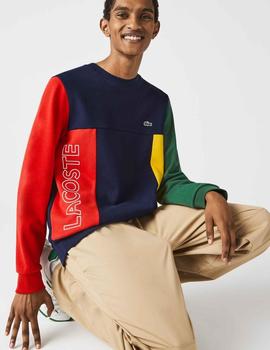 SUDADERA LACOSTE COLOR BLOCK MULTICOLOR