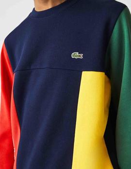 SUDADERA LACOSTE COLOR BLOCK MULTICOLOR