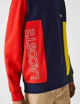 SUDADERA LACOSTE COLOR BLOCK MULTICOLOR