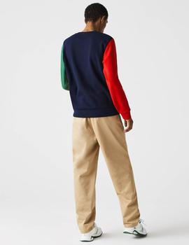 SUDADERA LACOSTE COLOR BLOCK MULTICOLOR