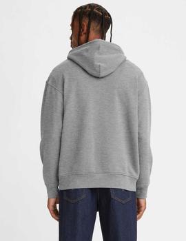 SUDADERA RELAXED FIT GRAPHIC POSTER LOGO GRIS