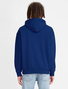 SUDADERA RELAXED FIT GRAPHIC POSTER LOGO AZUL