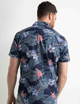 CAMISA MANGA CORTA FLORAL AZUL