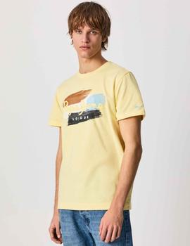 CAMISETA EFECTO PINTURA AEGIR AMARILLA