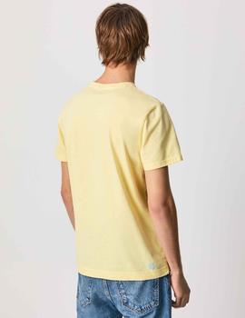 CAMISETA EFECTO PINTURA AEGIR AMARILLA