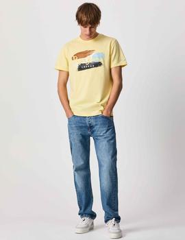 CAMISETA EFECTO PINTURA AEGIR AMARILLA