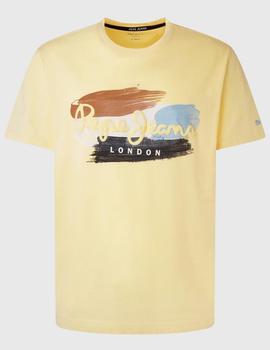 CAMISETA EFECTO PINTURA AEGIR AMARILLA