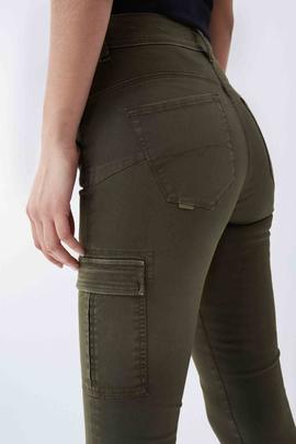 SECRET GLAMOUR CARGO SKINNY FIT VERDE