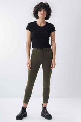 SECRET GLAMOUR CARGO SKINNY FIT VERDE