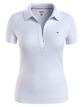 TJW SLIM FLAG V-NECK POLO SHORT SLEEVE WHITE