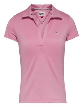 TJW SLIM FLAG V-NECK POLO SHORT SLEEVE FRES PINK