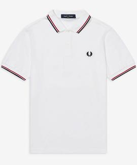 POLO TWIN TIPPED M3600 748 WHITE / BRIGHT RED / NAVY