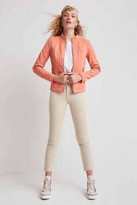 CHAQUETA BIKER MAR CORAL