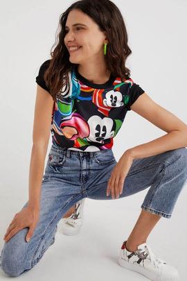 CAMISETA MICKEY MARBLES NEGRA