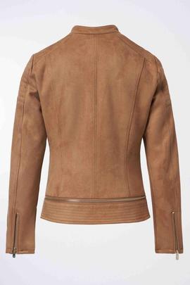 CAZADORA BIKER DE ECOPIEL CAMEL